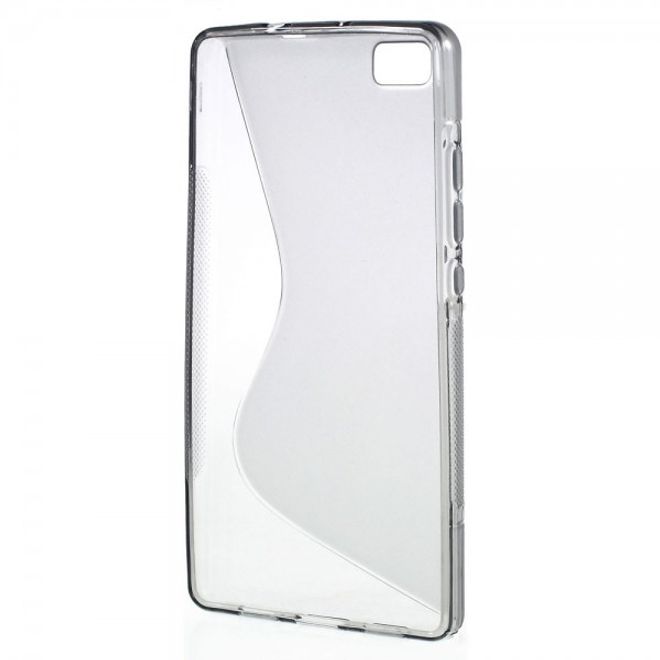 Huawei P8 Lite Elastisches Plastik Case S-Shape - grau