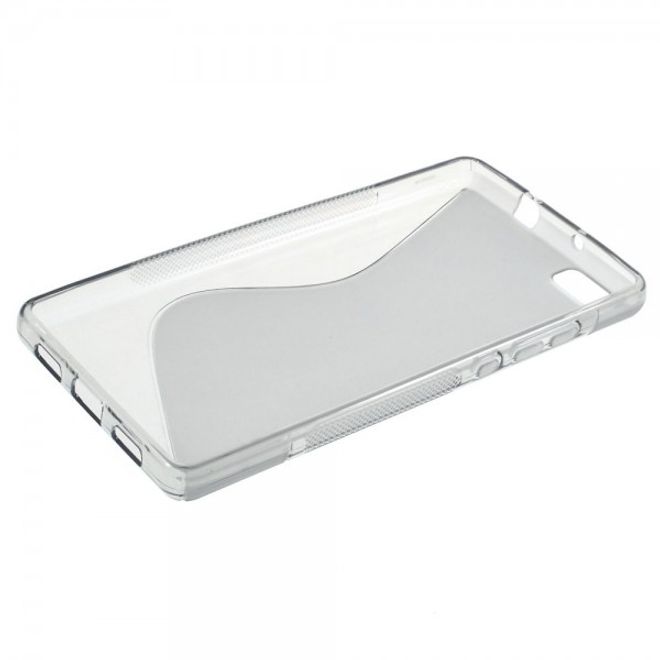 Huawei P8 Lite Elastisches Plastik Case S-Shape - grau