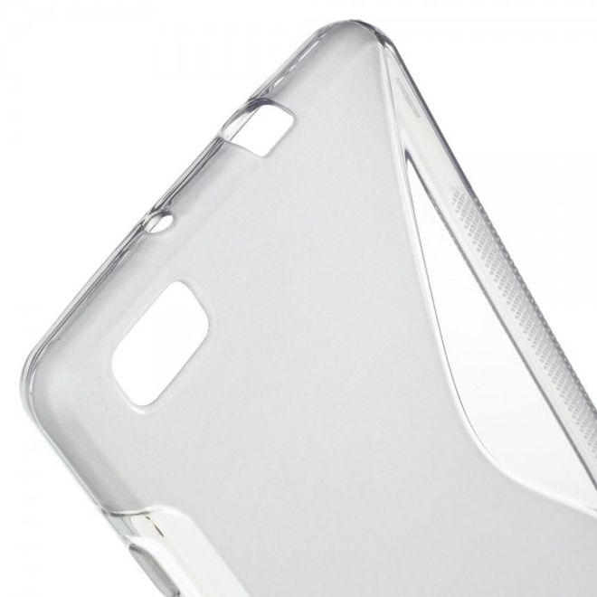 Huawei P8 Lite Elastisches Plastik Case S-Shape - grau