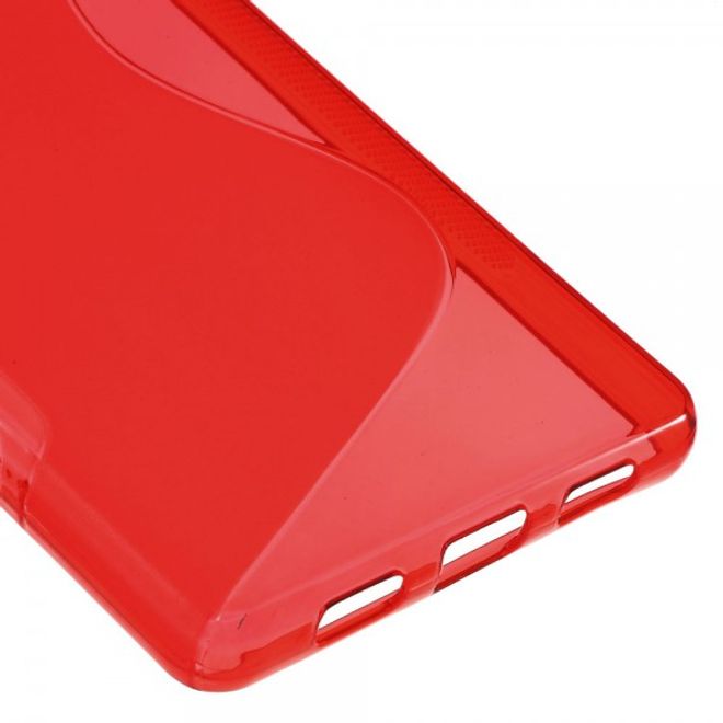 Huawei P8 Lite Elastisches Plastik Case S-Shape - rot