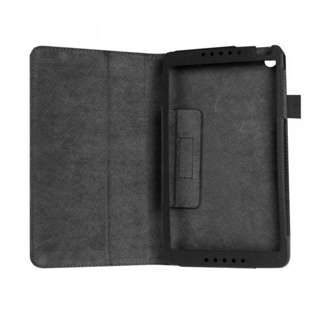 Huawei MediaPad M1 8.0 Faltbares Leder Case mit Standfunktion und Litchimuster - schwarz