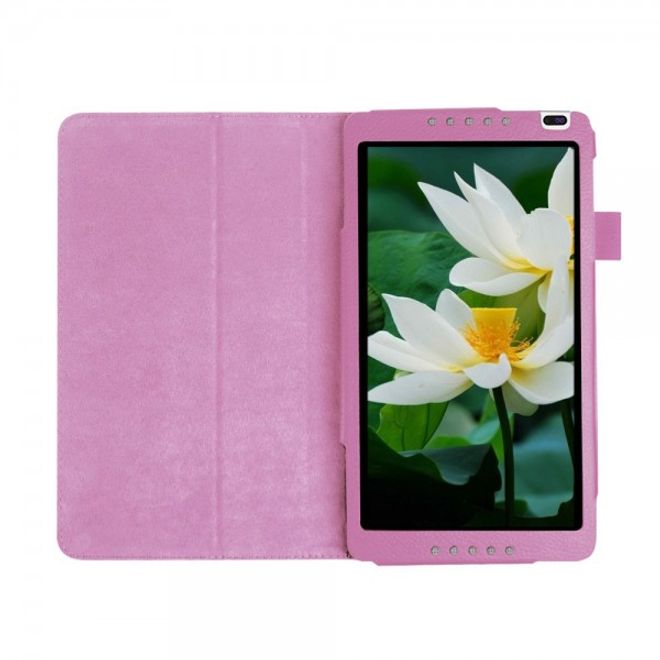 Huawei MediaPad M1 8.0 Faltbares Leder Case mit Standfunktion und Litchimuster - pink