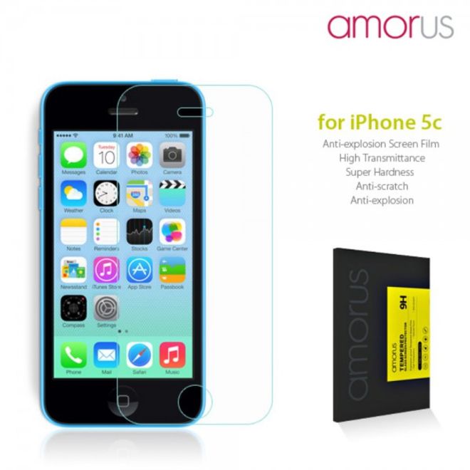 iPhone 5C Schutzfolie aus gehärtetem Glas von Amorus