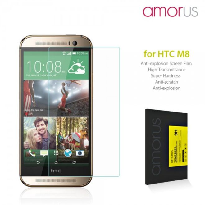 HTC One (M8) Schutzfolie aus gehärtetem Glas von Amorus