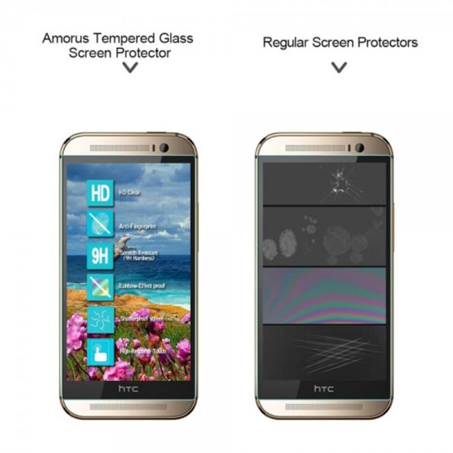 HTC One (M8) Schutzfolie aus gehärtetem Glas von Amorus