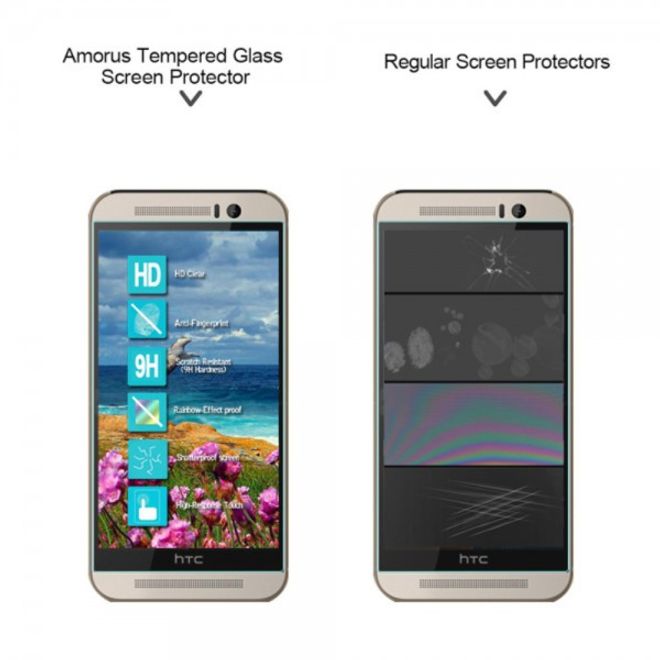 HTC One (M9) Schutzfolie aus gehärtetem Glas von Amorus