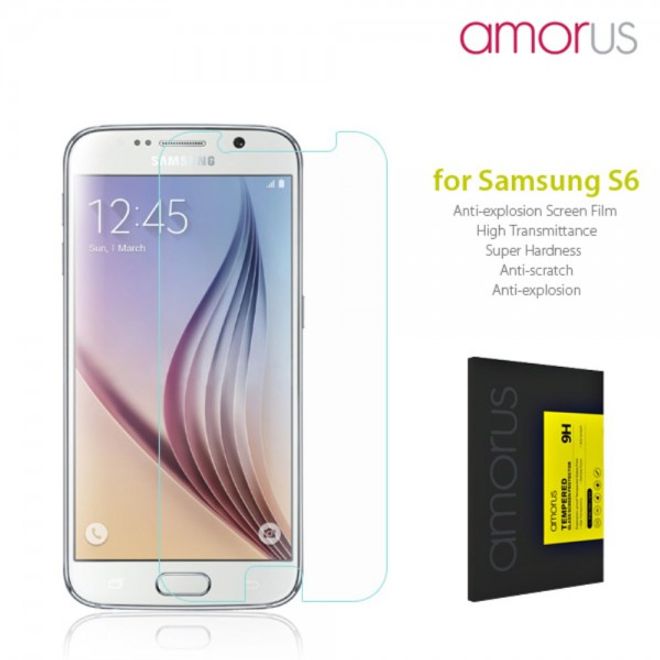 Samsung Galaxy S6 Schutzfolie aus gehärtetem Glas von Amorus