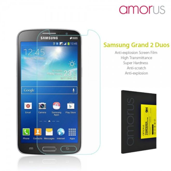 Samsung Galaxy Grand 2 Duos Schutzfolie aus gehärtetem Glas von Amorus