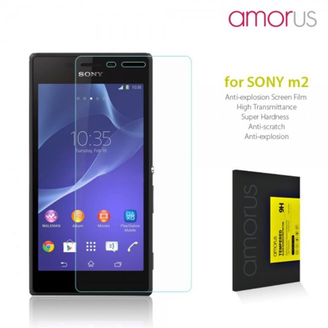 Sony Xperia M2/M2 Dual Schutzfolie aus gehärtetem Glas von Amorus