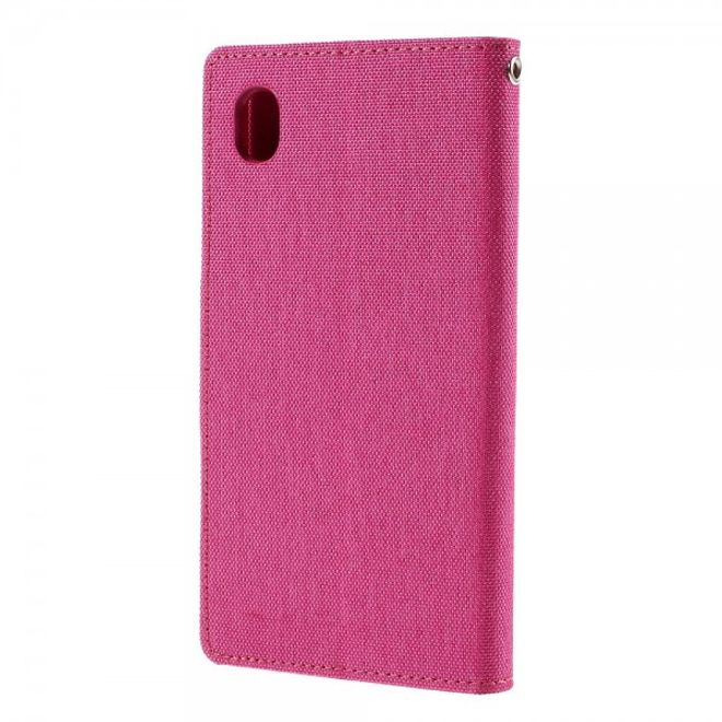 Goospery - Sony Xperia M4 Aqua Hülle - Handy Bookcover - Canvas Diary Series - pink