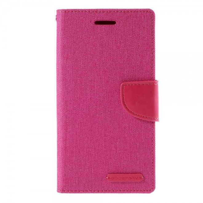 Goospery - Sony Xperia M4 Aqua Hülle - Handy Bookcover - Canvas Diary Series - pink