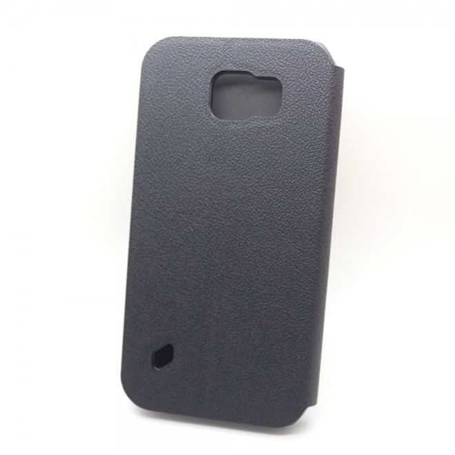 Samsung Galaxy S6 Active Trendiges Leder Case mit Litchitextur und Kreditkartenslots - schwarz