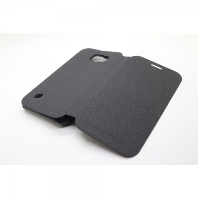 Samsung Galaxy S6 Active Trendiges Leder Case mit Litchitextur und Kreditkartenslots - schwarz