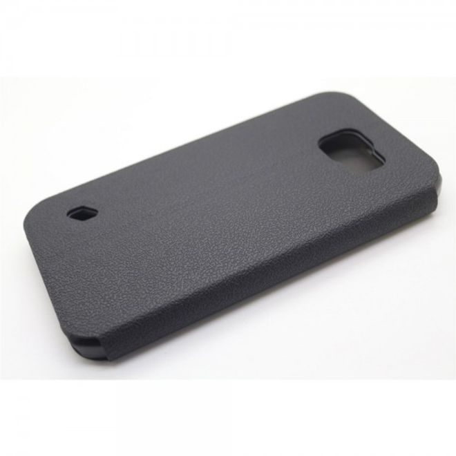 Samsung Galaxy S6 Active Trendiges Leder Case mit Litchitextur und Kreditkartenslots - schwarz