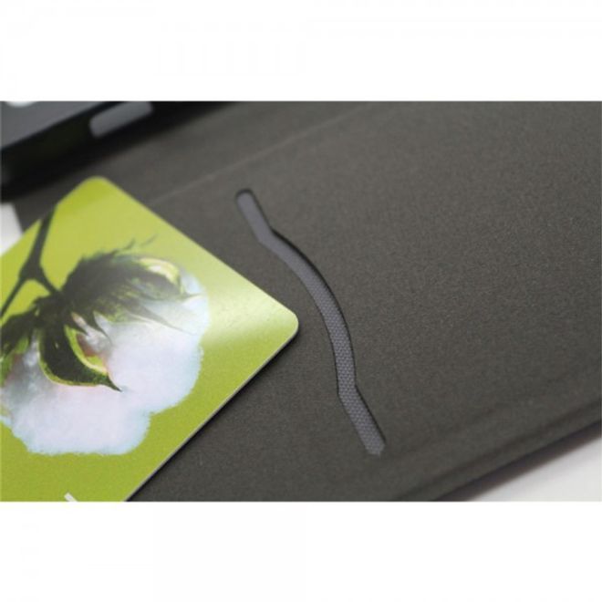 Samsung Galaxy S6 Active Trendiges Leder Case mit Litchitextur und Kreditkartenslots - schwarz