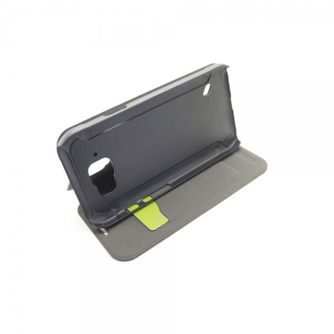 Samsung Galaxy S6 Active Trendiges Leder Case mit Litchitextur und Kreditkartenslots - schwarz