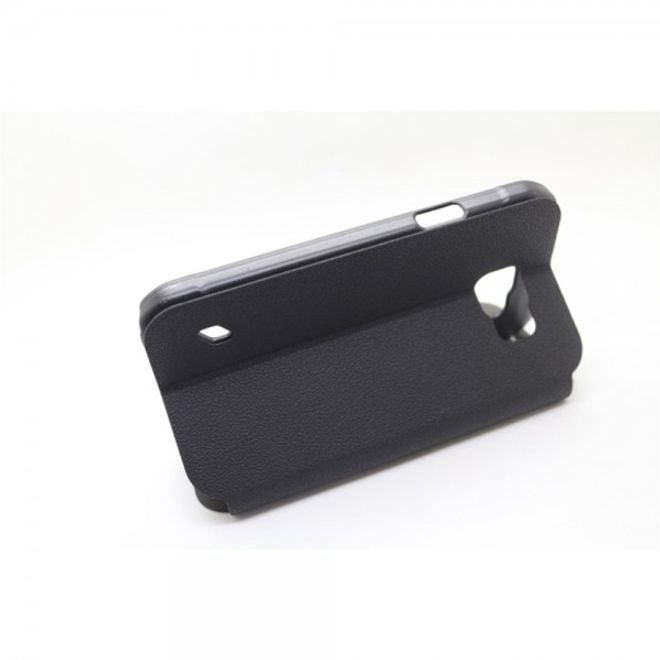 Samsung Galaxy S6 Active Trendiges Leder Case mit Litchitextur und Kreditkartenslots - schwarz