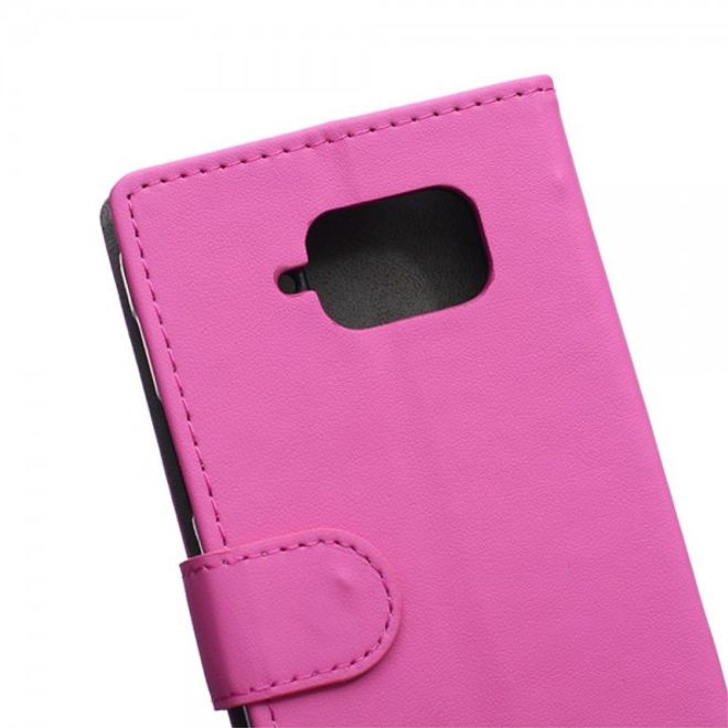 Samsung Galaxy S6 Active Modisches Leder Case mit Standfunktion - rosa