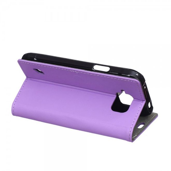 Samsung Galaxy S6 Active Modisches Leder Case mit Standfunktion - purpur