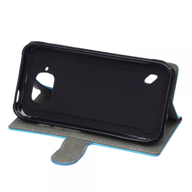 Samsung Galaxy S6 Active Modisches Leder Case mit Standfunktion - purpur