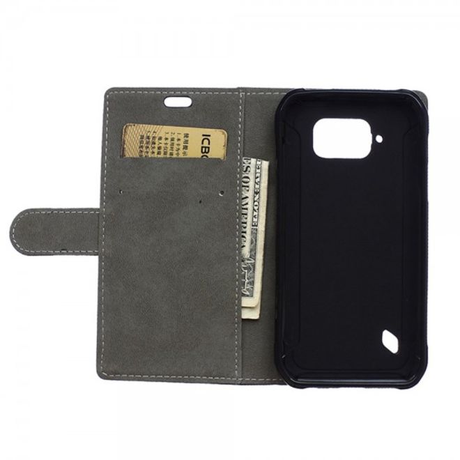 Samsung Galaxy S6 Active Modisches Leder Case mit Standfunktion - purpur