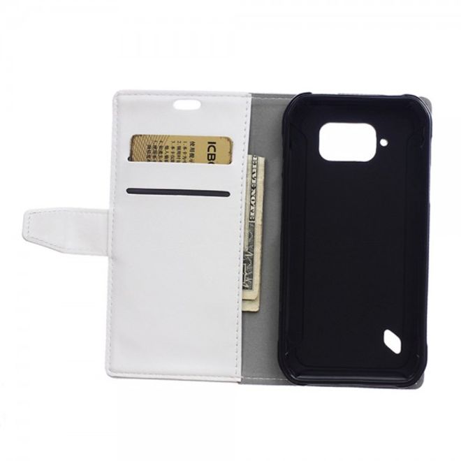 Samsung Galaxy S6 Active Crazy Horse Leder Case - weiss