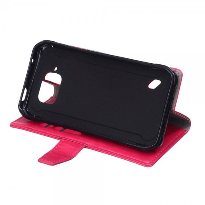 Samsung Galaxy S6 Active Crazy Horse Leder Case - rosa