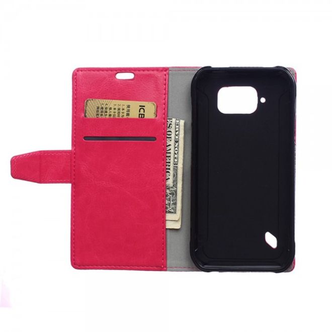 Samsung Galaxy S6 Active Crazy Horse Leder Case - rosa