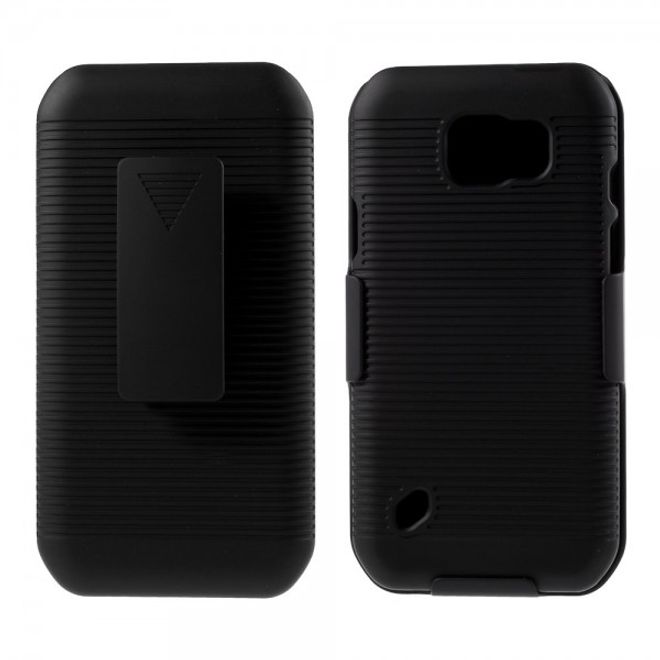 Samsung Galaxy S6 Active Gummiertes, robustes Hart Plastik Case mit Gurthalterung