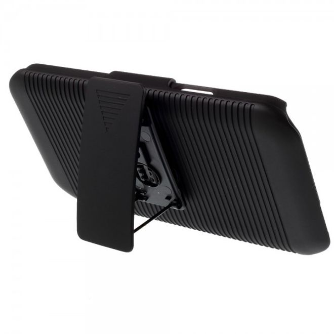 Samsung Galaxy S6 Active Gummiertes, robustes Hart Plastik Case mit Gurthalterung