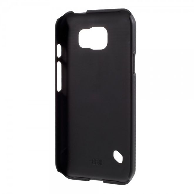 Samsung Galaxy S6 Active Gummiertes, robustes Hart Plastik Case mit Gurthalterung