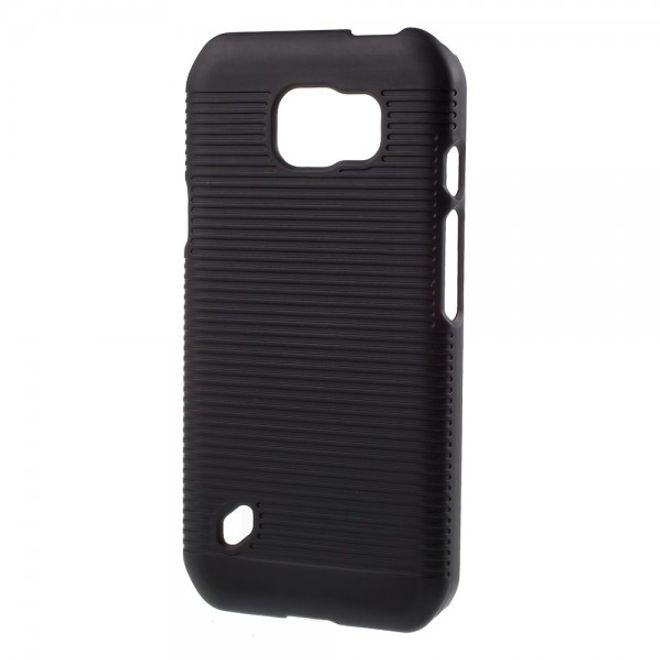 Samsung Galaxy S6 Active Gummiertes, robustes Hart Plastik Case mit Gurthalterung