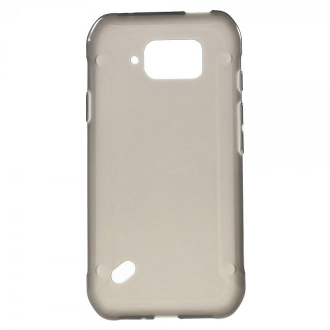 Samsung Galaxy S6 Active Elastisches, leicht glänzendes Plastik Case - grau