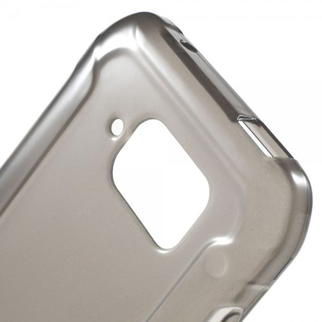 Samsung Galaxy S6 Active Elastisches, leicht glänzendes Plastik Case - grau