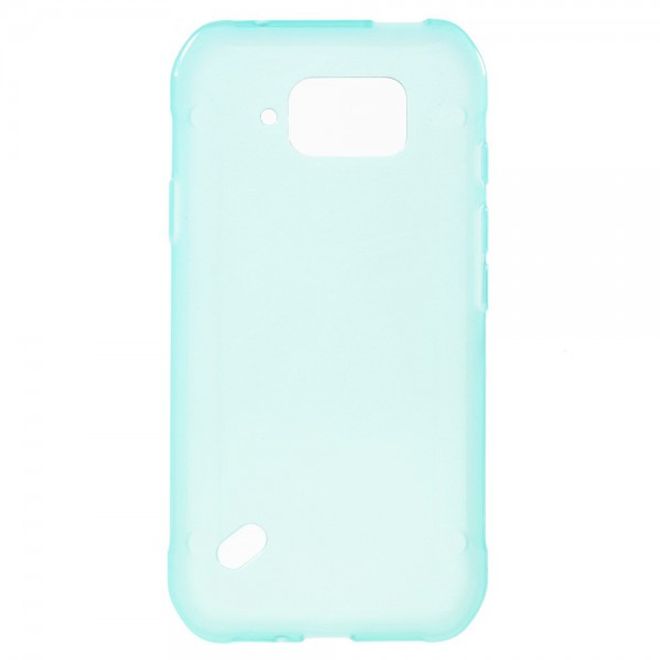Samsung Galaxy S6 Active Elastisches, leicht glänzendes Plastik Case - cyan
