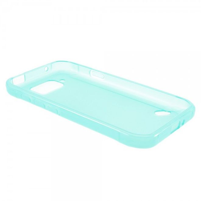 Samsung Galaxy S6 Active Elastisches, leicht glänzendes Plastik Case - cyan
