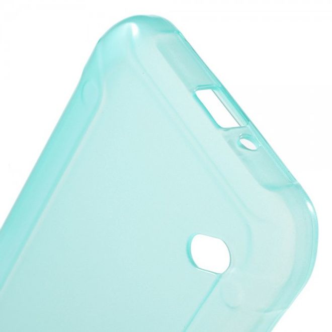 Samsung Galaxy S6 Active Elastisches, leicht glänzendes Plastik Case - cyan