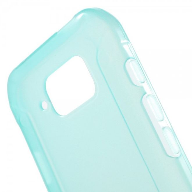 Samsung Galaxy S6 Active Elastisches, leicht glänzendes Plastik Case - cyan