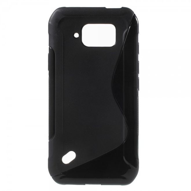 Samsung Galaxy S6 Active Elastisches Plastik Case S-Shape - schwarz