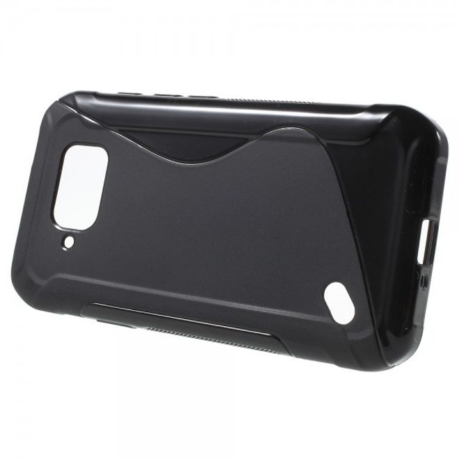 Samsung Galaxy S6 Active Elastisches Plastik Case S-Shape - schwarz