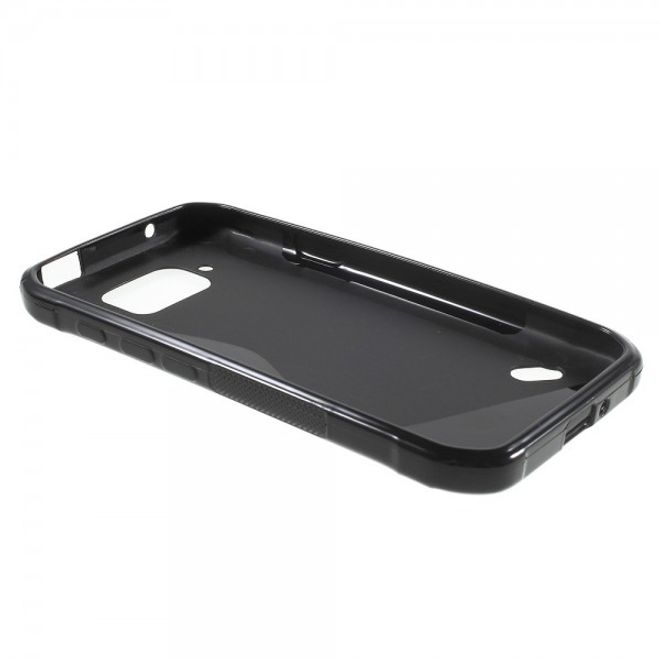 Samsung Galaxy S6 Active Elastisches Plastik Case S-Shape - schwarz