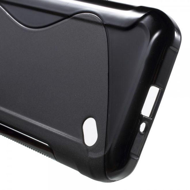 Samsung Galaxy S6 Active Elastisches Plastik Case S-Shape - schwarz