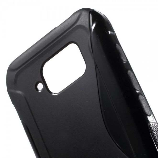 Samsung Galaxy S6 Active Elastisches Plastik Case S-Shape - schwarz