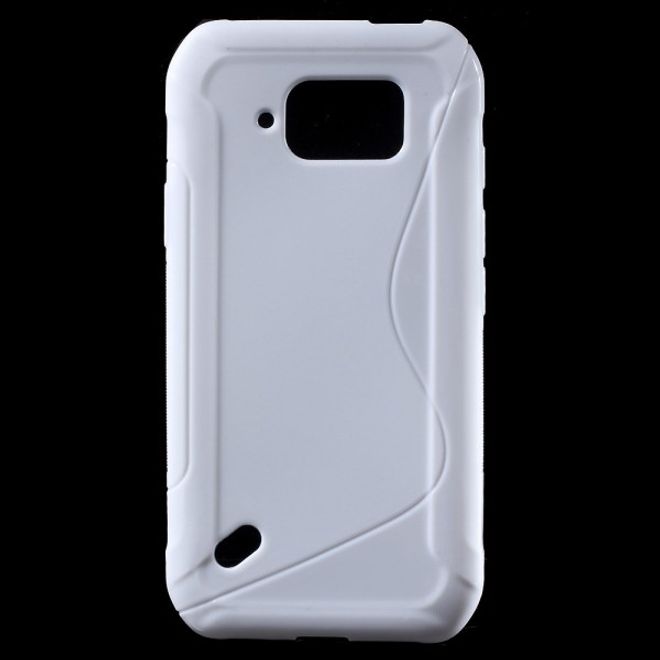 Samsung Galaxy S6 Active Elastisches Plastik Case S-Shape - weiss