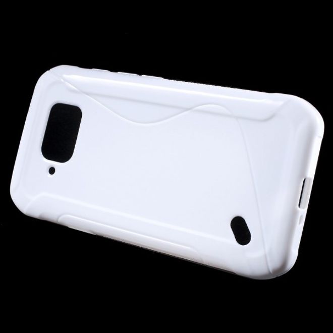 Samsung Galaxy S6 Active Elastisches Plastik Case S-Shape - weiss
