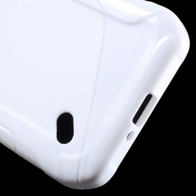Samsung Galaxy S6 Active Elastisches Plastik Case S-Shape - weiss