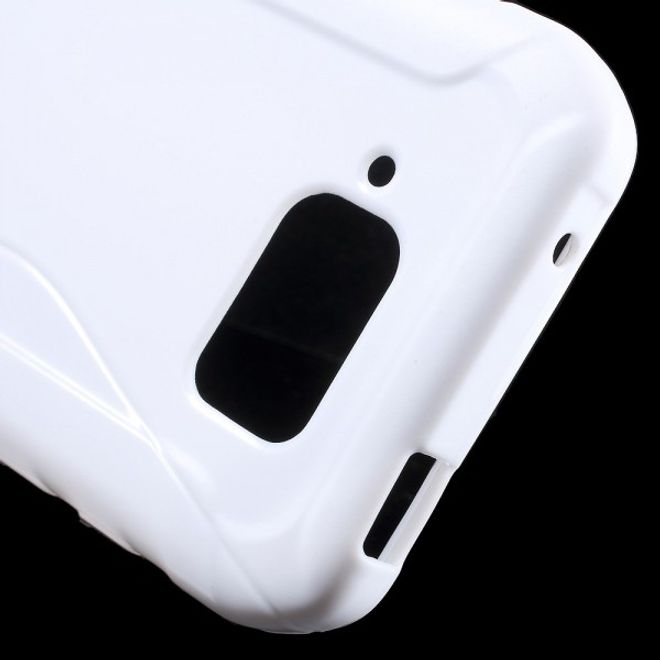 Samsung Galaxy S6 Active Elastisches Plastik Case S-Shape - weiss