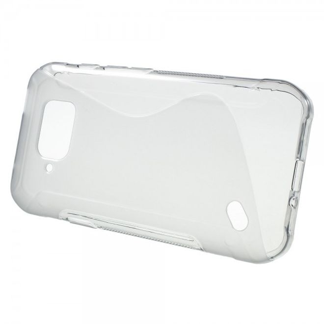 Samsung Galaxy S6 Active Elastisches Plastik Case S-Shape - grau