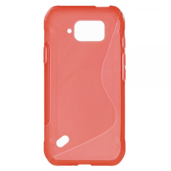 Samsung Galaxy S6 Active Elastisches Plastik Case S-Shape - rot