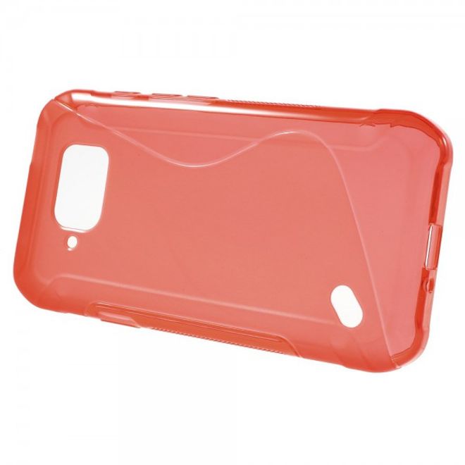 Samsung Galaxy S6 Active Elastisches Plastik Case S-Shape - rot